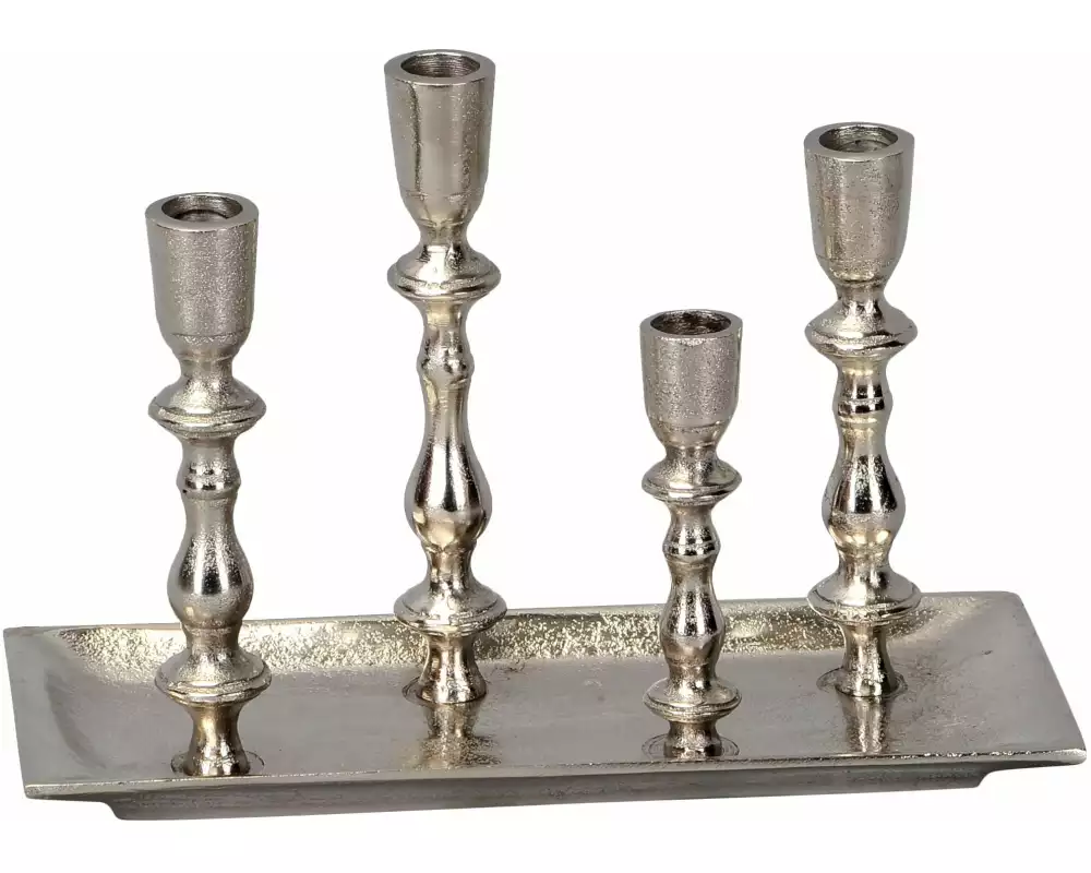 COCON Kerzenhalter Teller, Silber