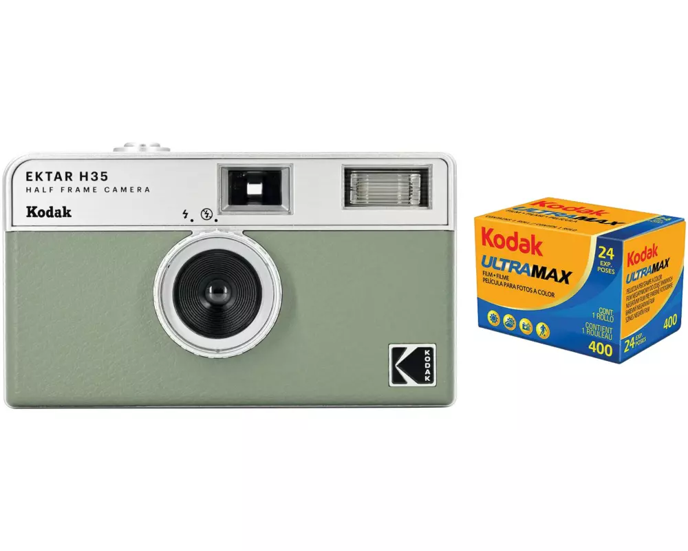 Kodak Analogkamera Ektar H35 mit Ultra Max 400 Film Grün Kit