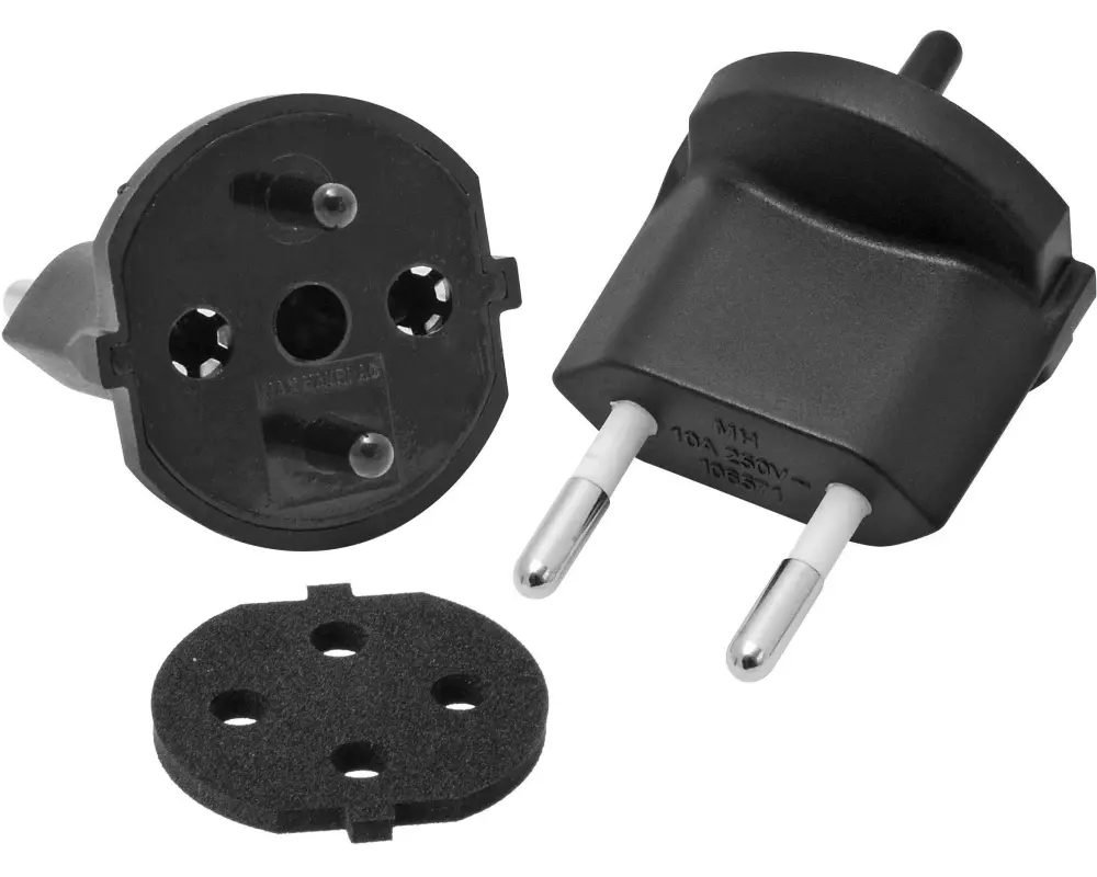 Max Hauri Fixadapter SchuKo Konturenstecker – T11 IP44 mit Moosgummi