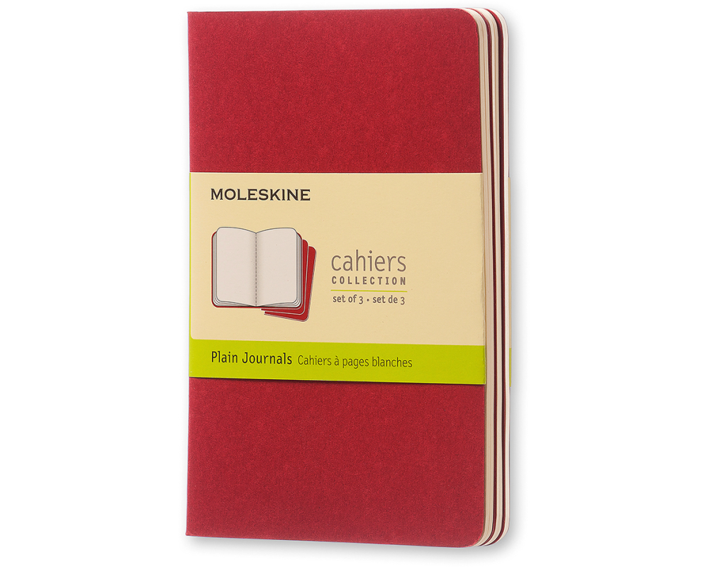 MOLESKINE Notizheft Cahier A6 097-0 blanko, rot 3 Stück