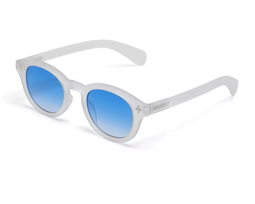 OKKIA Sonnenbrille Milano Translucent Clear, Blue Lens