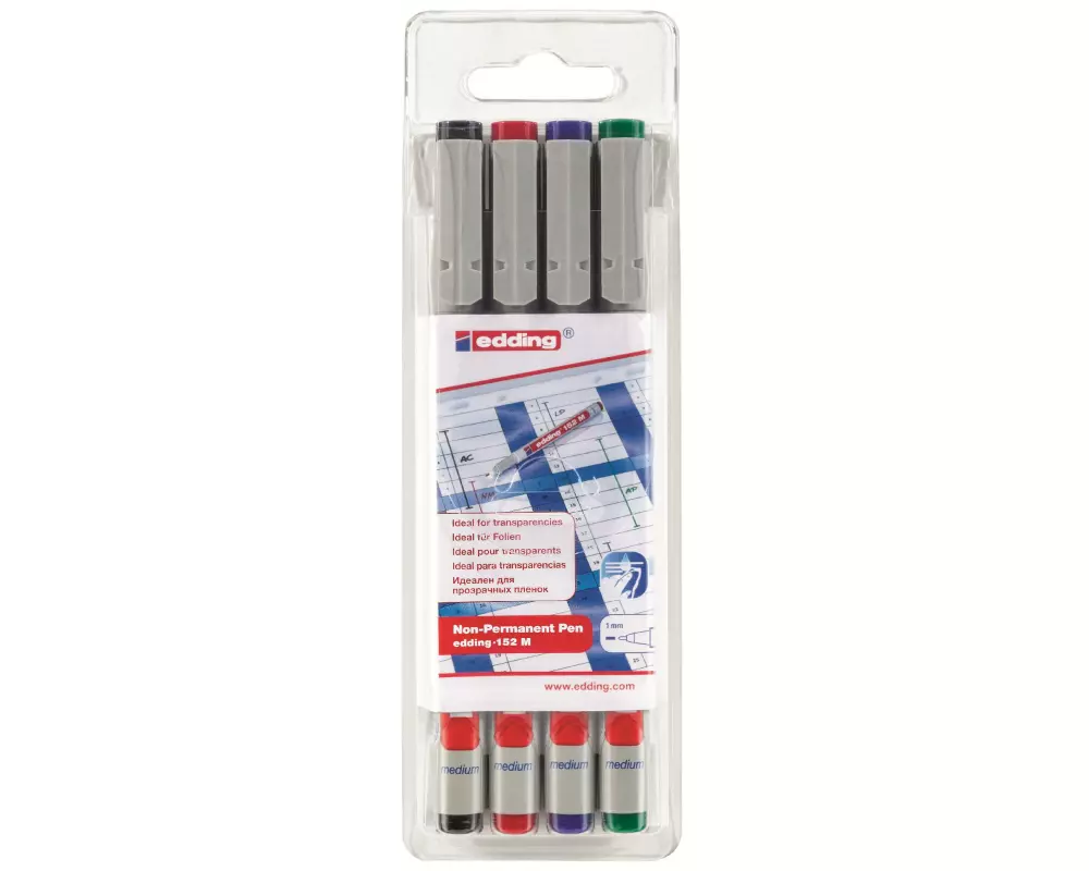 edding Folienstift Pen 152 M, 4-Set
