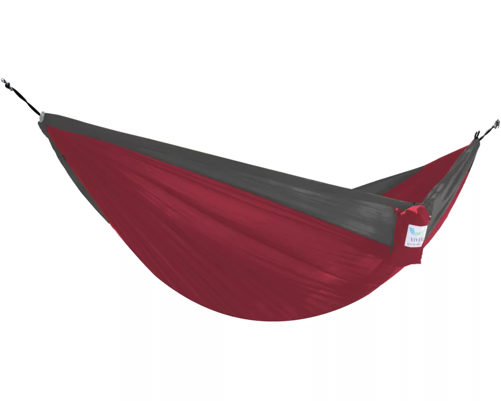 Vivere Doppelhängematte Parachute Hammock Rot/Grau