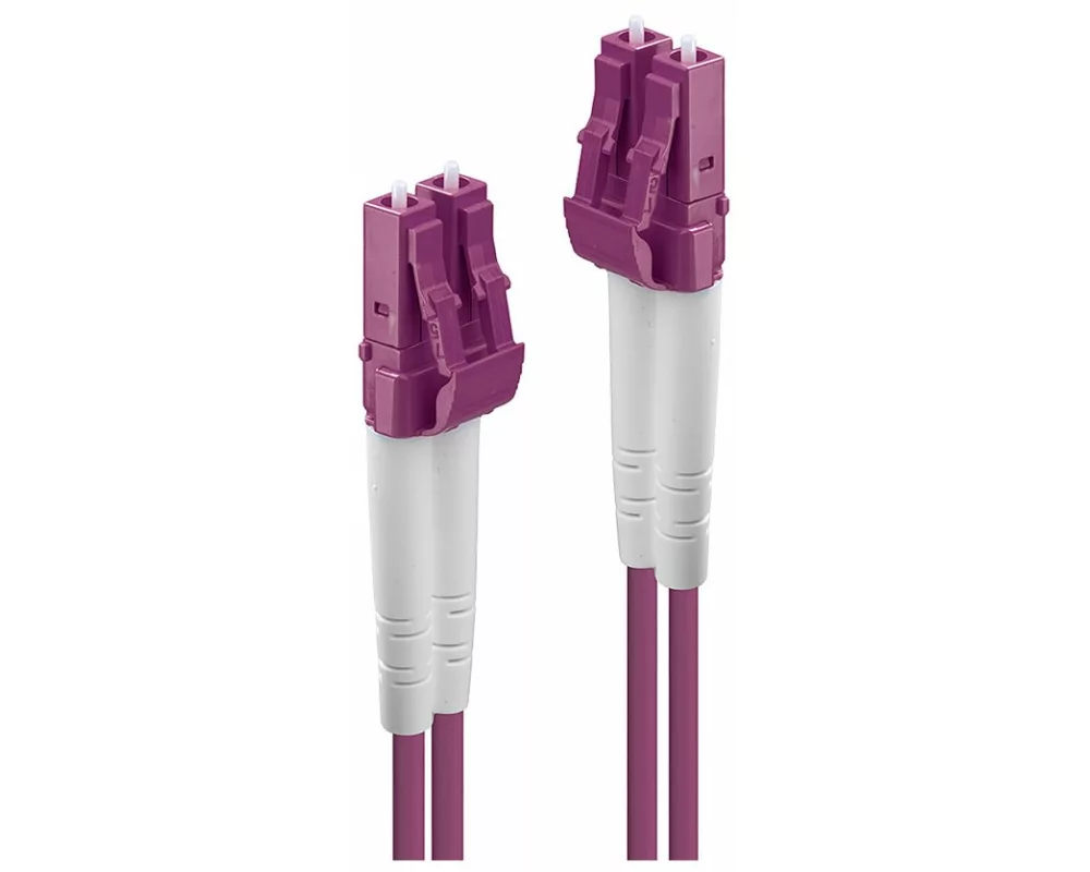 LINDY Fiber Optic Cable, OM4, LC-LC , 3m , pink , 50/125, Duplex, Multimode, LWL
