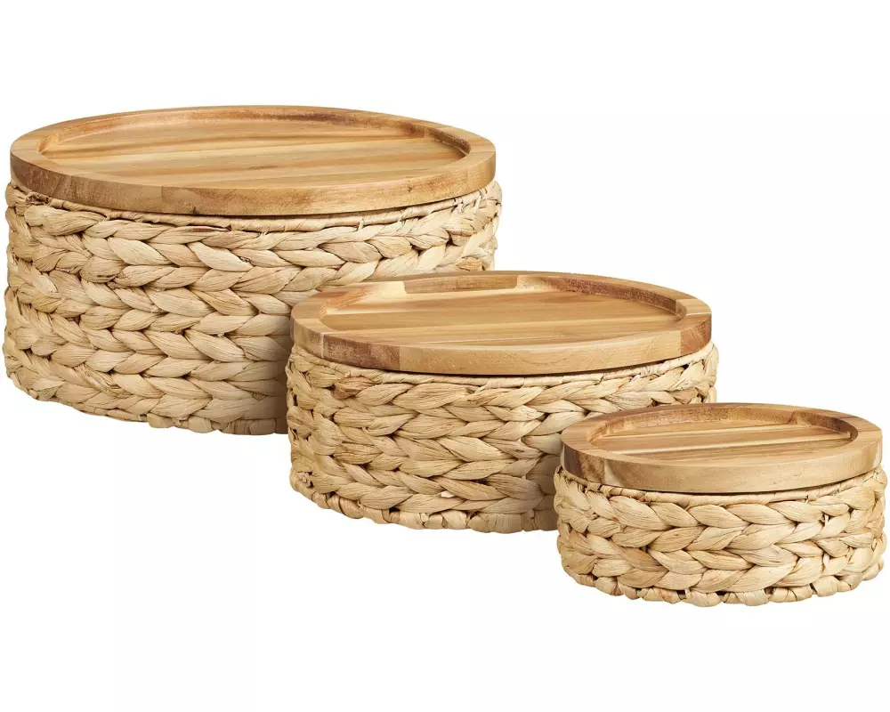 House Nordic Aufbewahrungskorb Botofte, Wasserhyazinthe, 3er-Set