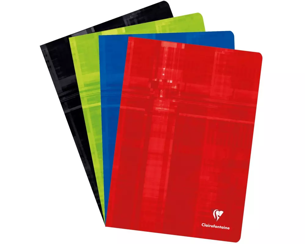 Clairefontaine Schulheft 60 Blatt, A4, 5 mm kariert, 10 Stk, assortiert