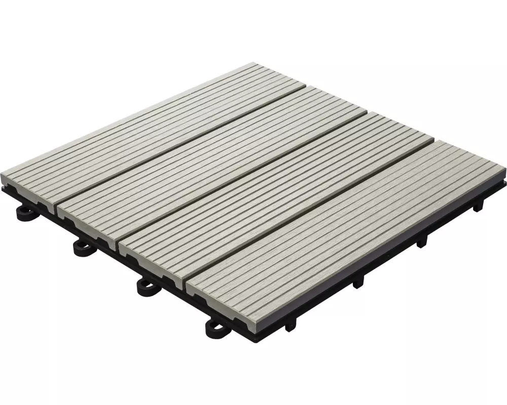 Florco Balkon-& Terrassenplatten WPC hellgrau 30 x 30, 6 Stk.