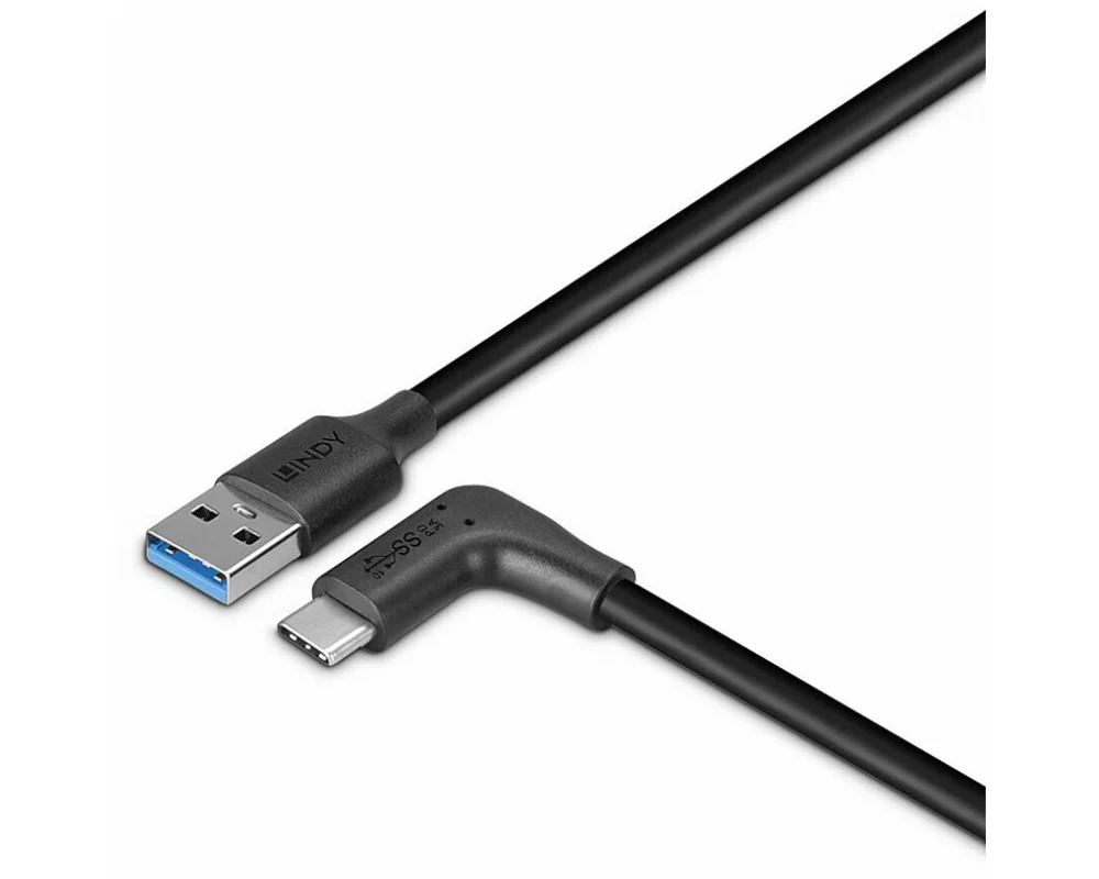 LINDY 1m USB 3.2 Type A to C, Cable, 90, Right Angle
