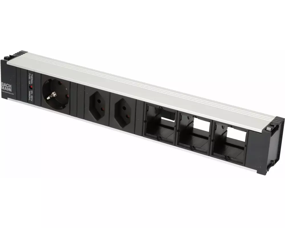 Bachmann Steckdosenleiste CONI, 2x T13, 1x Schuko, 3x Custom-ABD leer