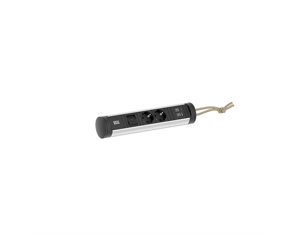 BACHMANN CYCLE Loop 2xCEE7/3 1xSchalter 1xUSB A/C 22W 2,5m CEE7/7