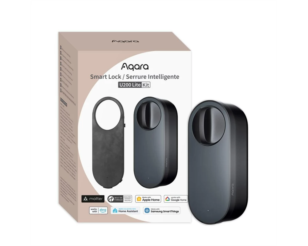 Aqara Smartes Türschloss U200 Lite Kit, Schwarz
