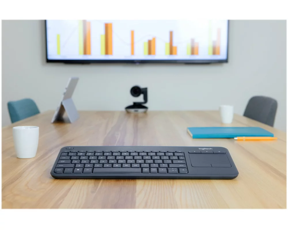 Logitech K400 Plus, Wireless, Touch, Keyboard, black (DE)