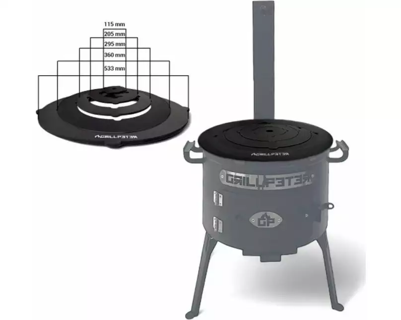 GRILLPETER Grillplatte für Utschak 50 cm, 22 L
