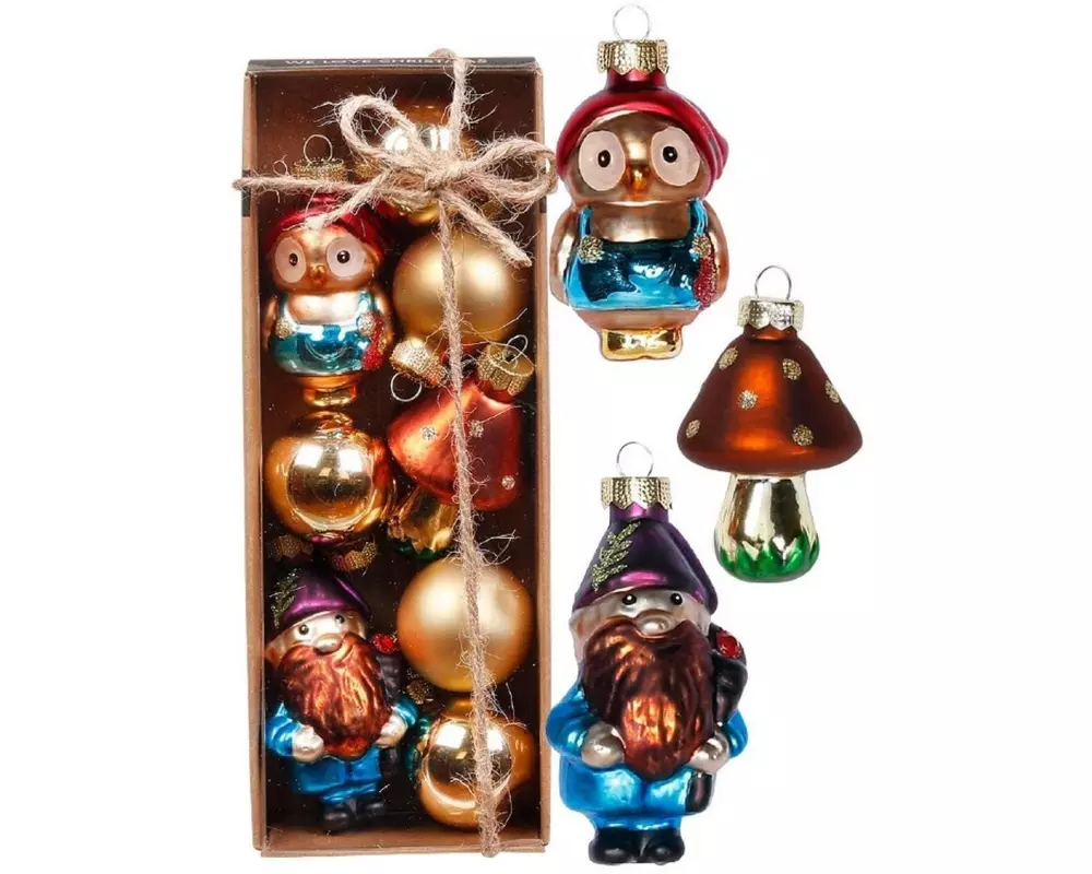 Holly & Jolly Weihnachtskugel 8 Stück, 3.5-7 cm