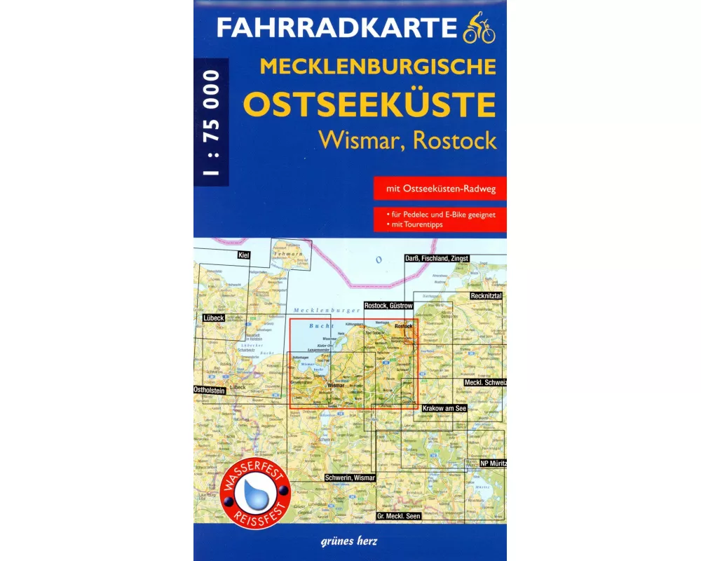 Fahrradkarte Mecklenburgische Ostseeküste Wismar, Rostock