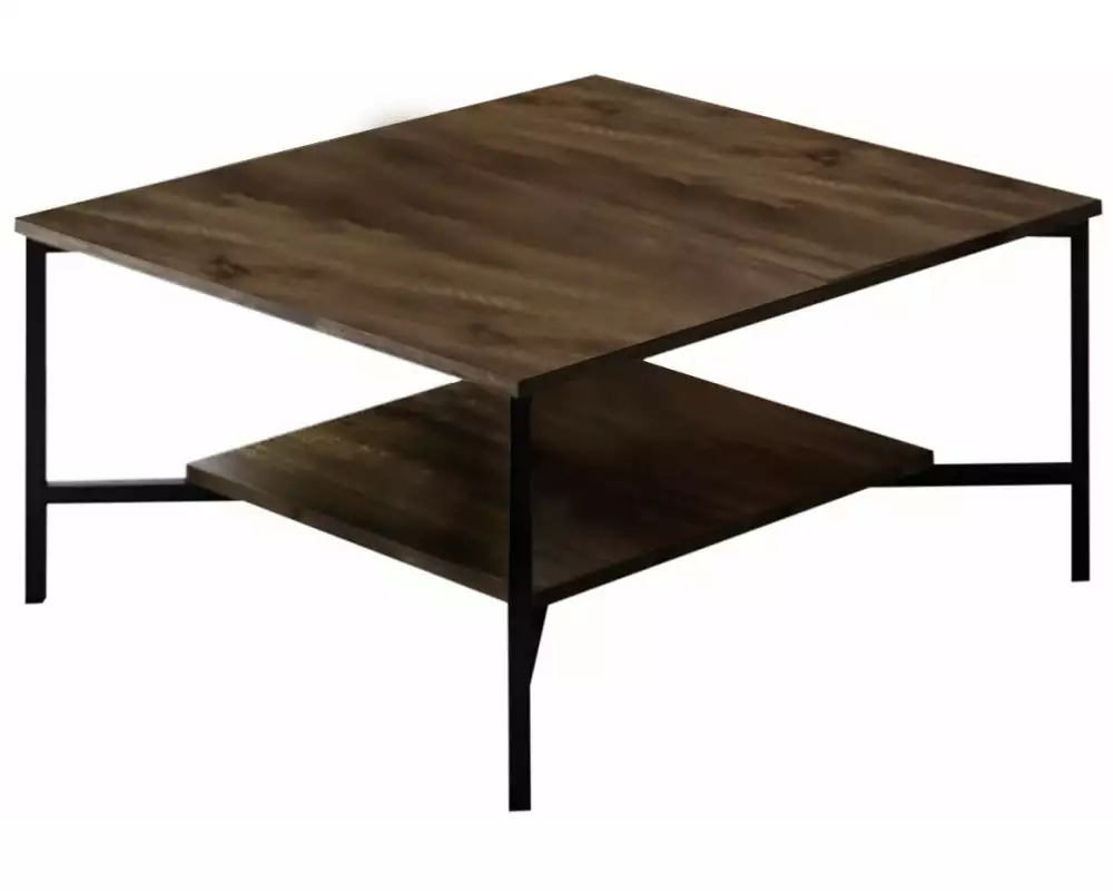 Woody Fashion Couchtisch Black Line 80 x 80 x 40 cm, Braun