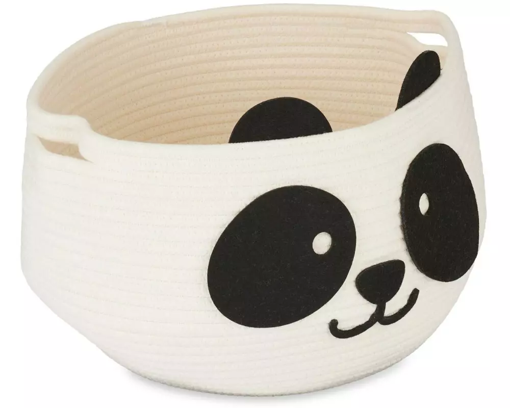 relaxdays Spielzeugkorb Filz Panda
