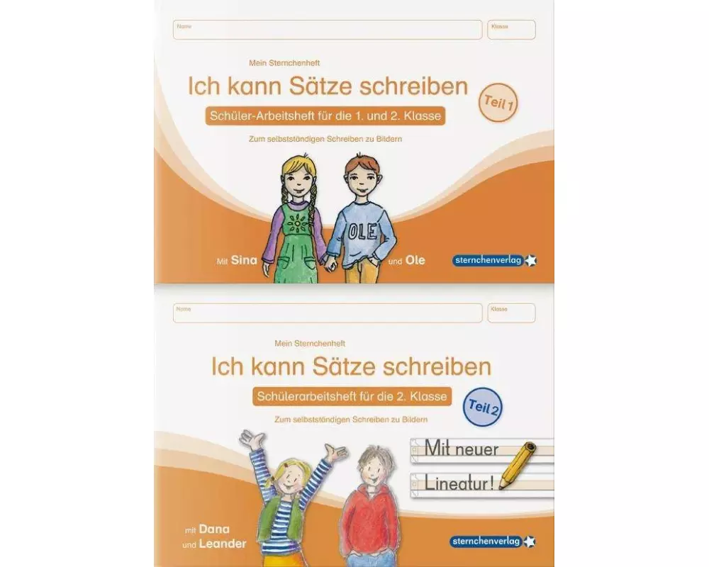 Ich kann Sätze schreiben Teil 1 und 2 im Set - Schülerarbeitshefte für die 1. und 2. Klasse
