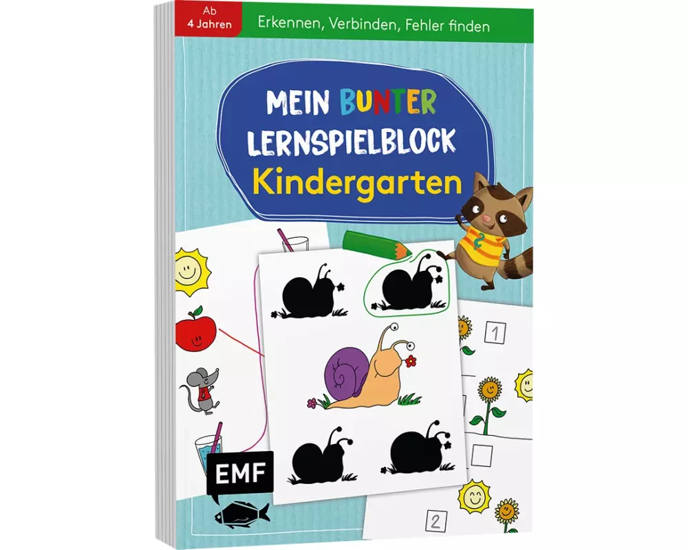Mein bunter Lernspielblock – Kindergarten: Erkennen, Verbinden, Fehler finden