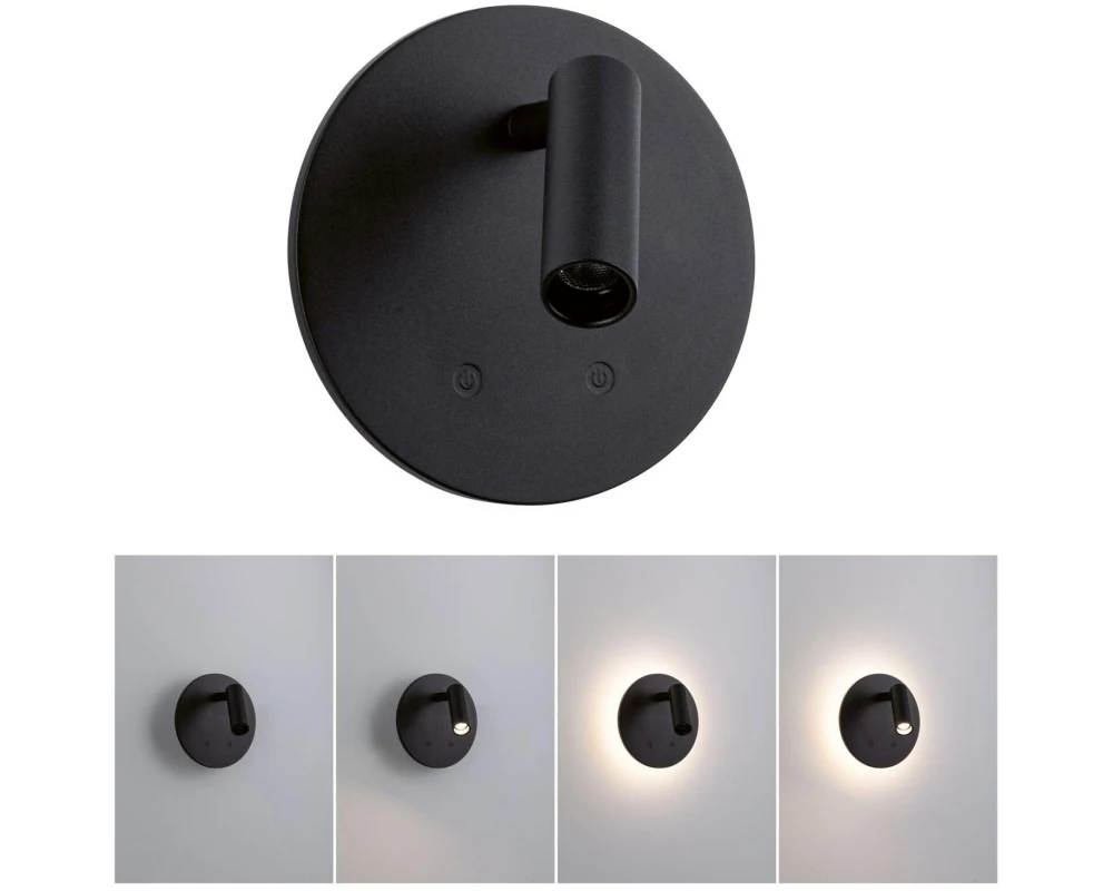 Paulmann LED Akkuwandleuchte Kiora 2700K dimmbar Schwarz