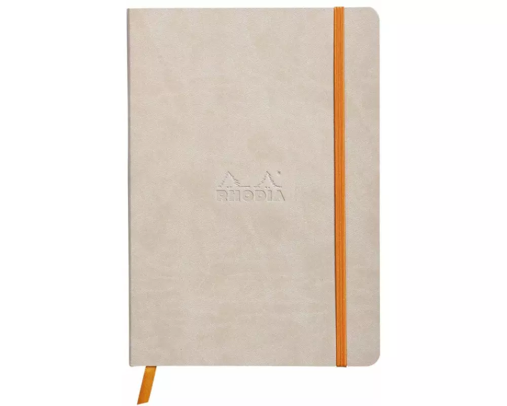 Rhodiarama flexibles Notizbuch A5 80 Blatt Dot-Lineatur, beige 90g, mit Gummizugverschluss