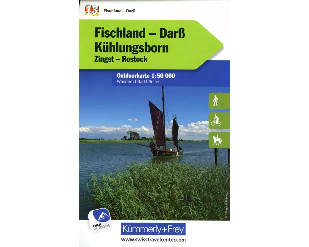 Kümmerly+Frey Outdoorkarte Deutschland 13 Fischland, Darss, Kühlungsborn 1:50.000
