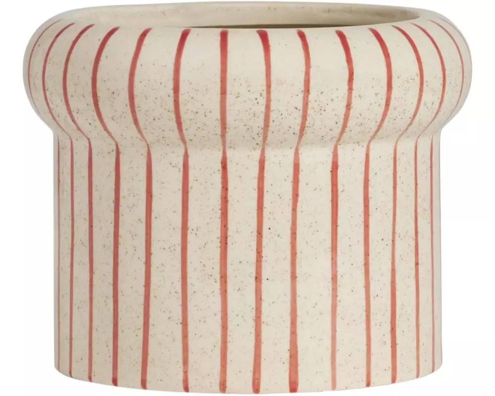 OYOY Vase Aki klein 13 cm, Alt Weiss/Rot