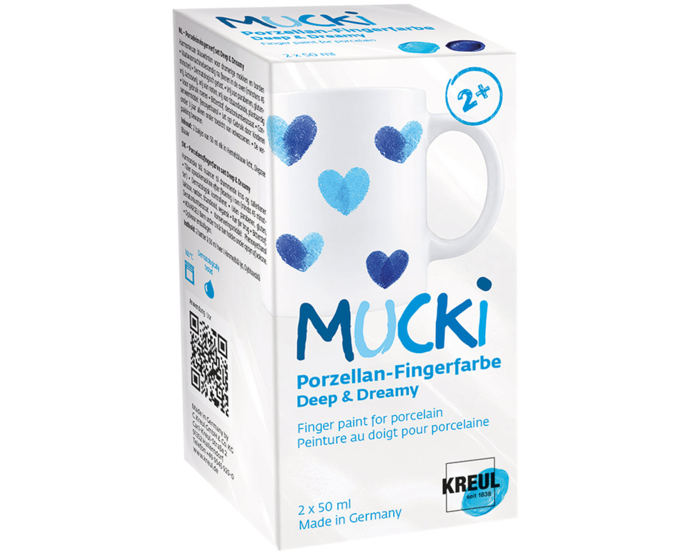KREUL Porzellan-Fingerfarbe Mucki KR-26324 Deep & Dreamy 2x50ml