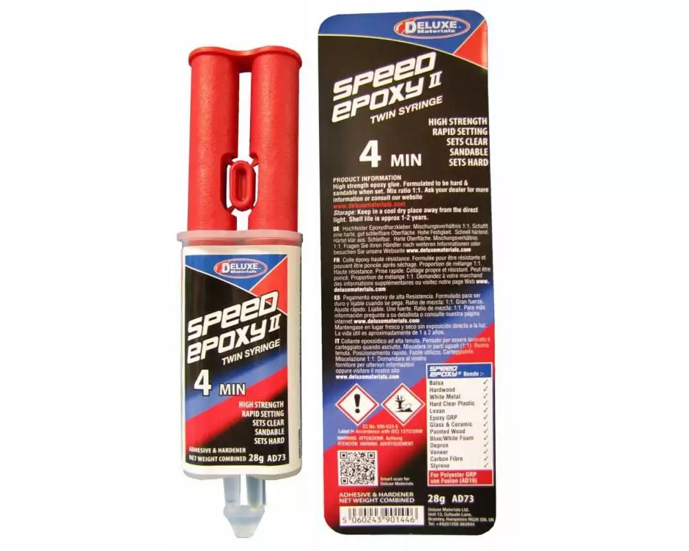 Deluxe Materials Modellbauklebstoff Speed Epoxy II Twin Syringe 4 min.