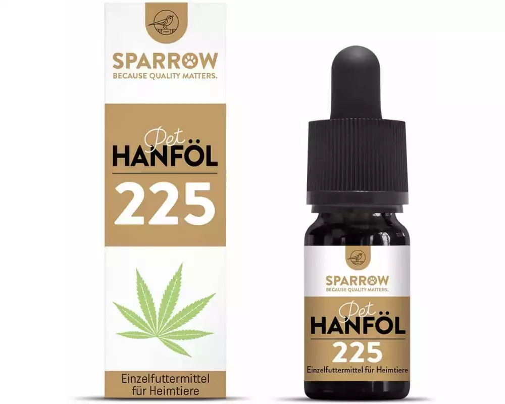 Sparrow Hunde-Nahrungsergänzung Hanföl 225 mit CBD, 10 ml