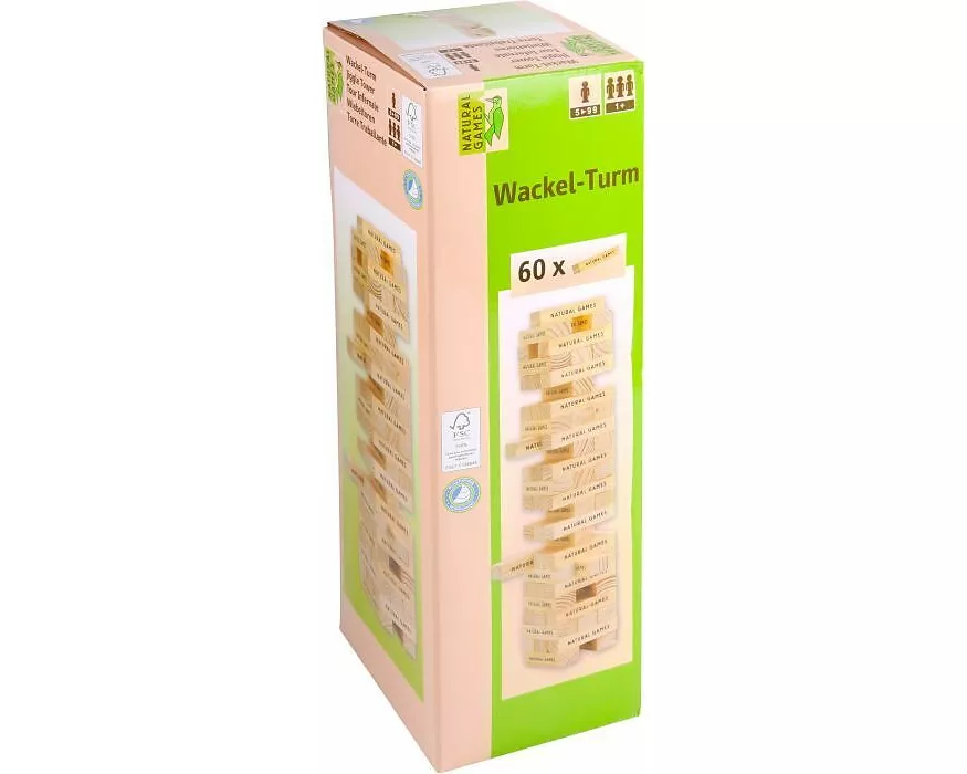 Wackelturm mit 60 Spielsteine