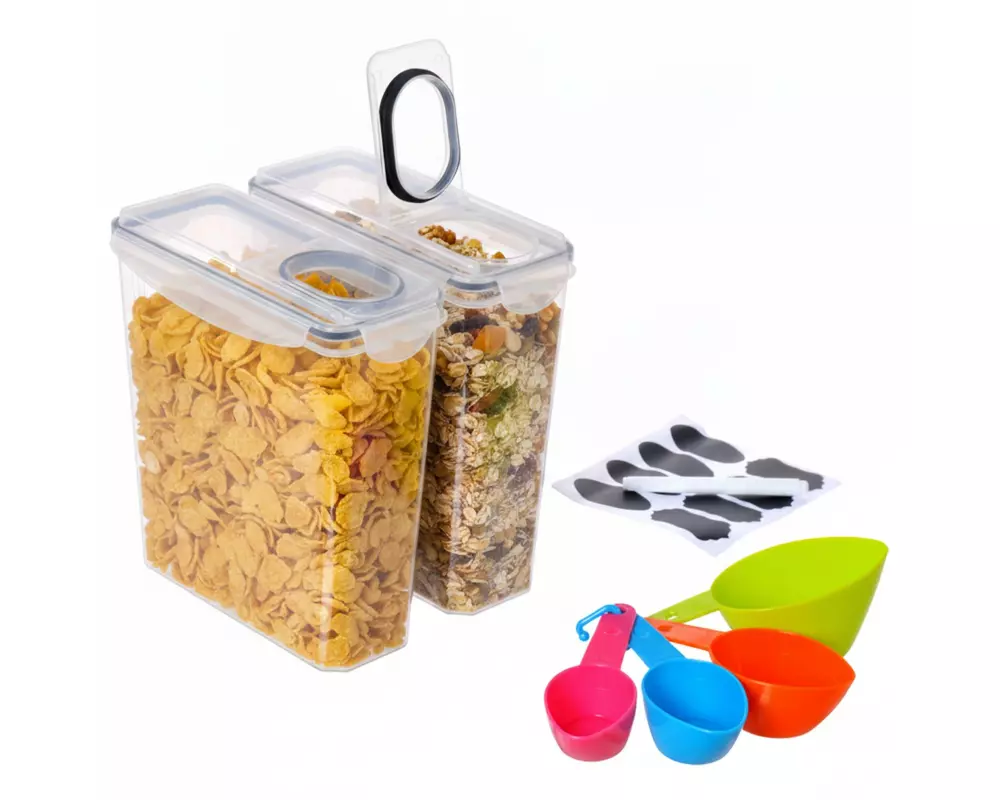 relaxdays Frischhaltedosen-Set, 3.7 l, 2 Stück
