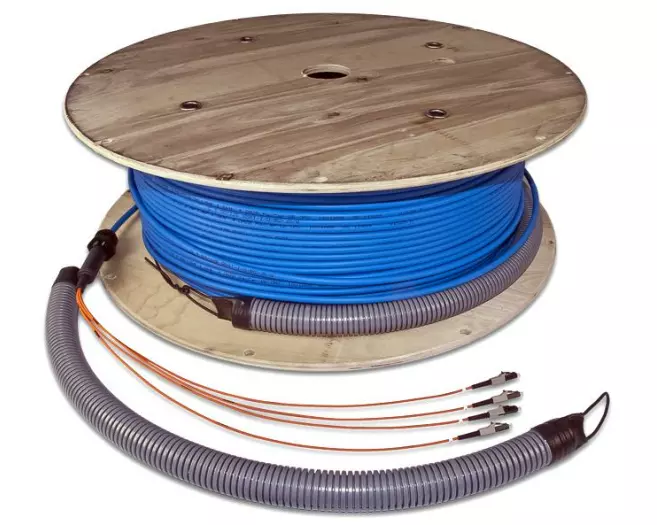 Lightwin LWL-Verlegekabel 4x Multimode LC – LC, OM4, Simplex, 50 m