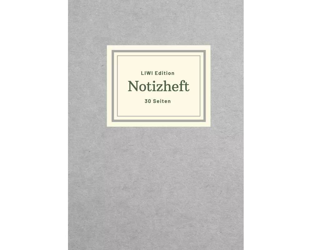 Dünnes Notizheft A5 liniert - Notizbuch 30 Seiten 90g/m² - Softcover grau - FSC Papier