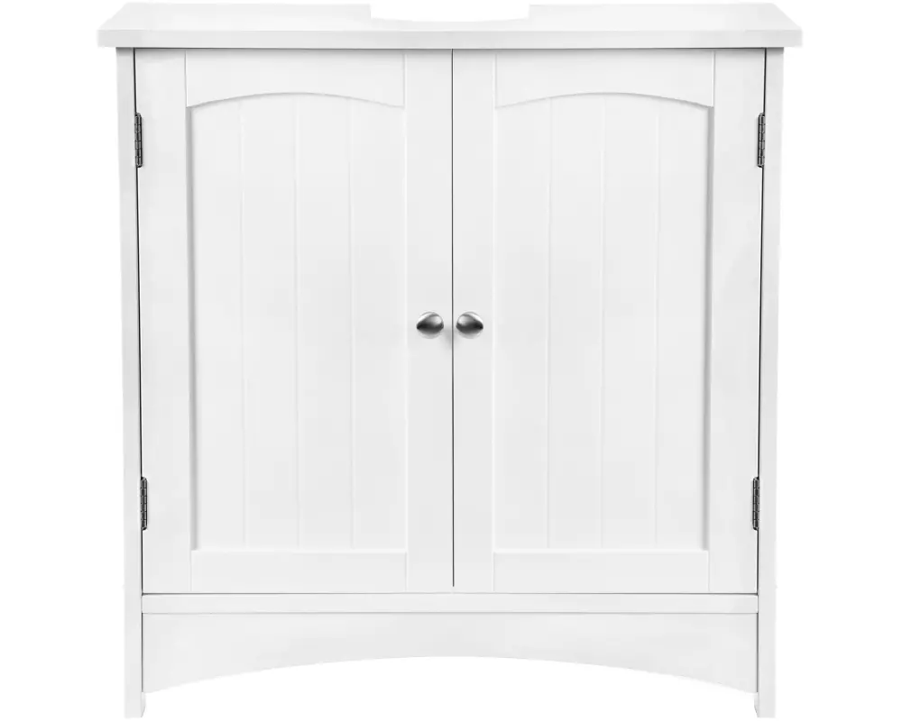 VASAGLE Waschbeckenunterschrank mit Doppeltür 60 x 60 cm, Weiss