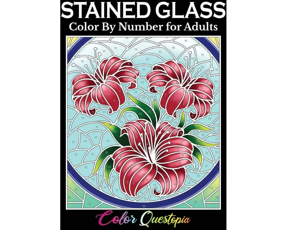 Stained Glass Color by Number For Adults