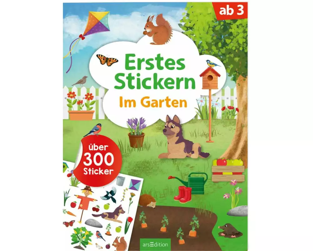 Erstes Stickern – Im Garten