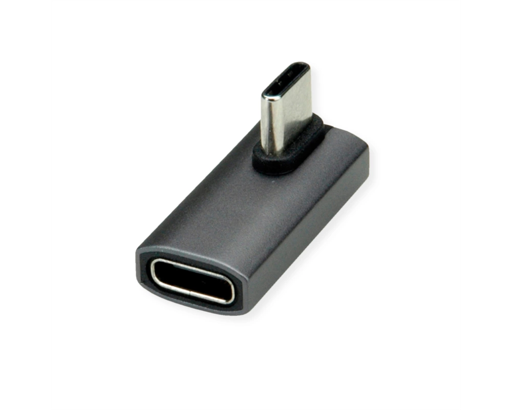 ROLINE USB4 Gen 3x2 Adapter Typ C ST/BU, Aluminium, 90°, gedreht, silberfarben