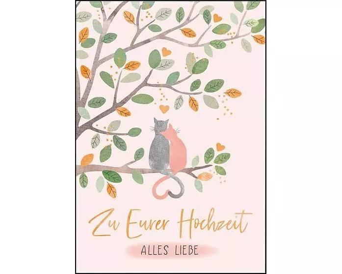 Doppelkarte. Zur Hochzeit alles Liebe