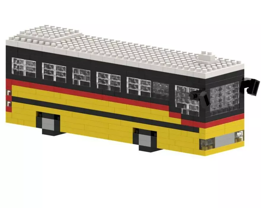 BRIXIES Bausteinmodell Schweizer Postauto aus 339 Bausteinen