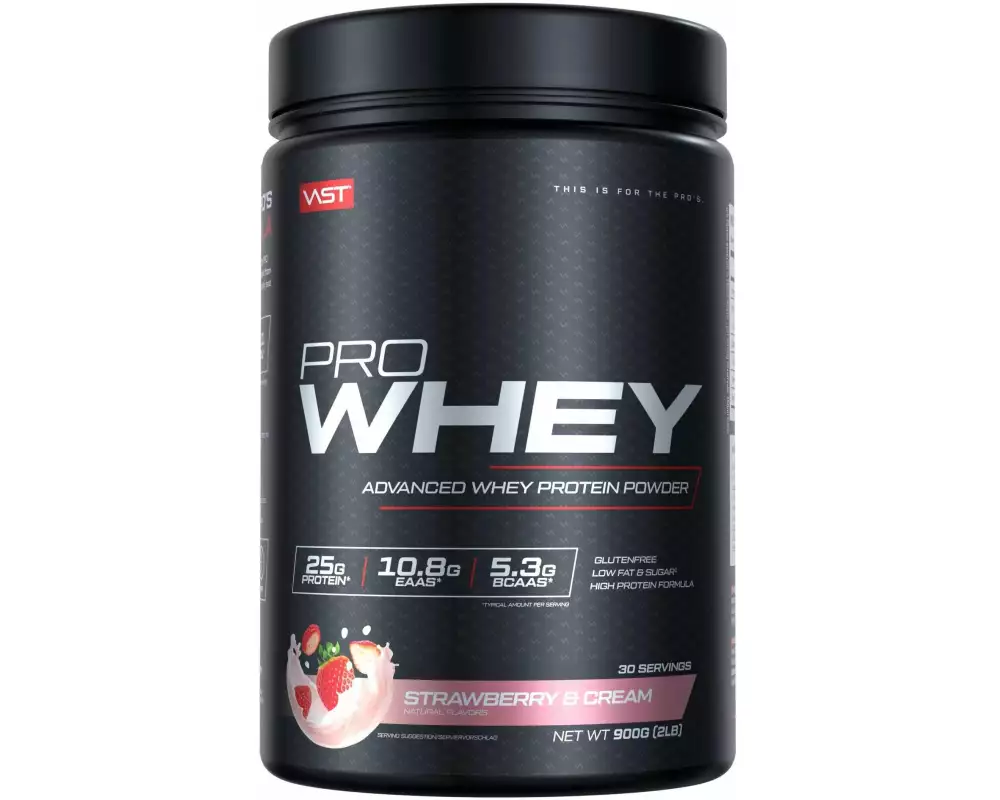 VAST Pulver Pro Whey Dose: 900g, Strawberries and Cream