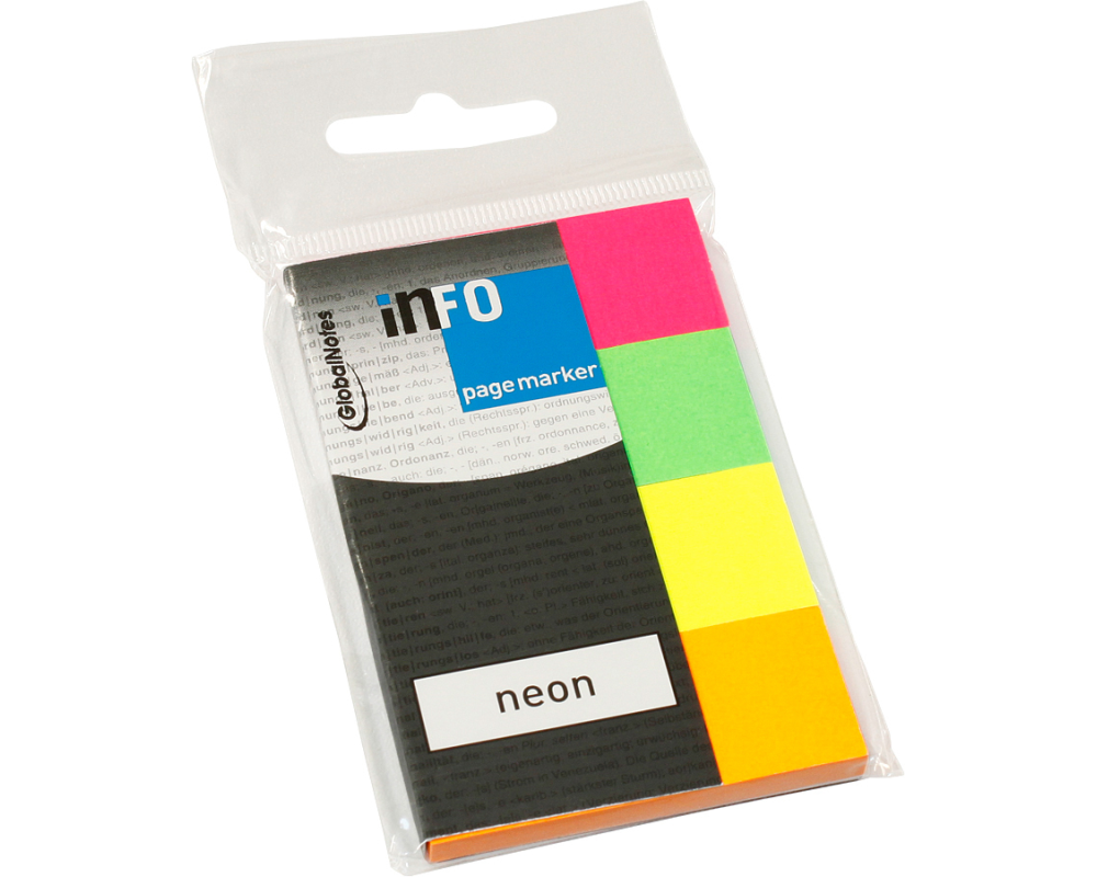INFO Page Marker im Umschlag 5670-89 Neon, 20x50mm,4x40 Blatt