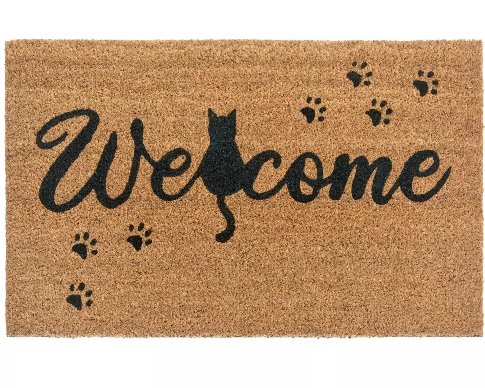 Hanse Home Fussmatte Cat Paws 45 cm x 75 cm, Braun/Schwarz