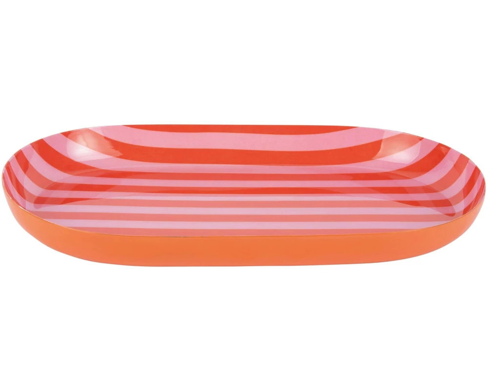 present time Servierplatte Animado Oval Small, Bright orange / Soft pink