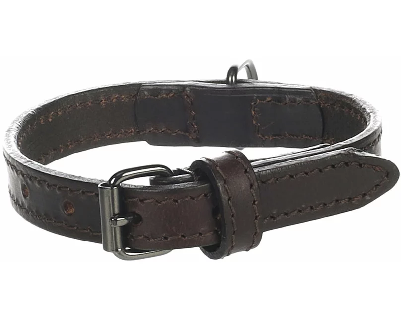 Flamingo Halsband Leder Denver braun S