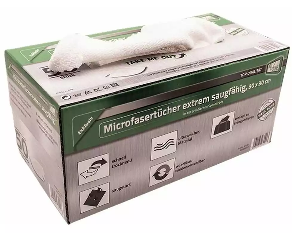 CPC Mikrofasertuch, 30 × 30 cm, Spenderkarton mit 50 Stück
