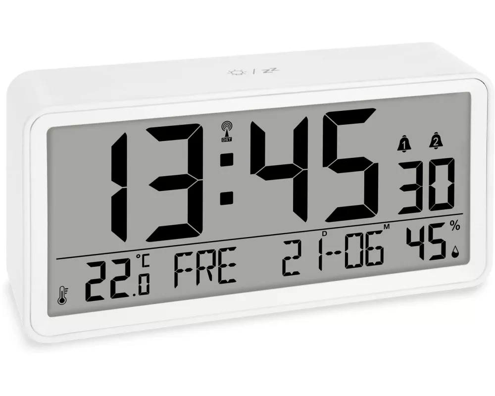 ADE Tischuhr digital Weiss