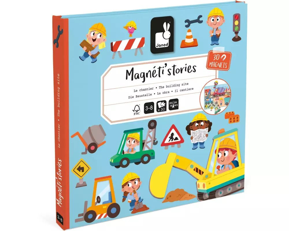 Janod Beschäftigungsspielzeug Magnetistories Baustelle
