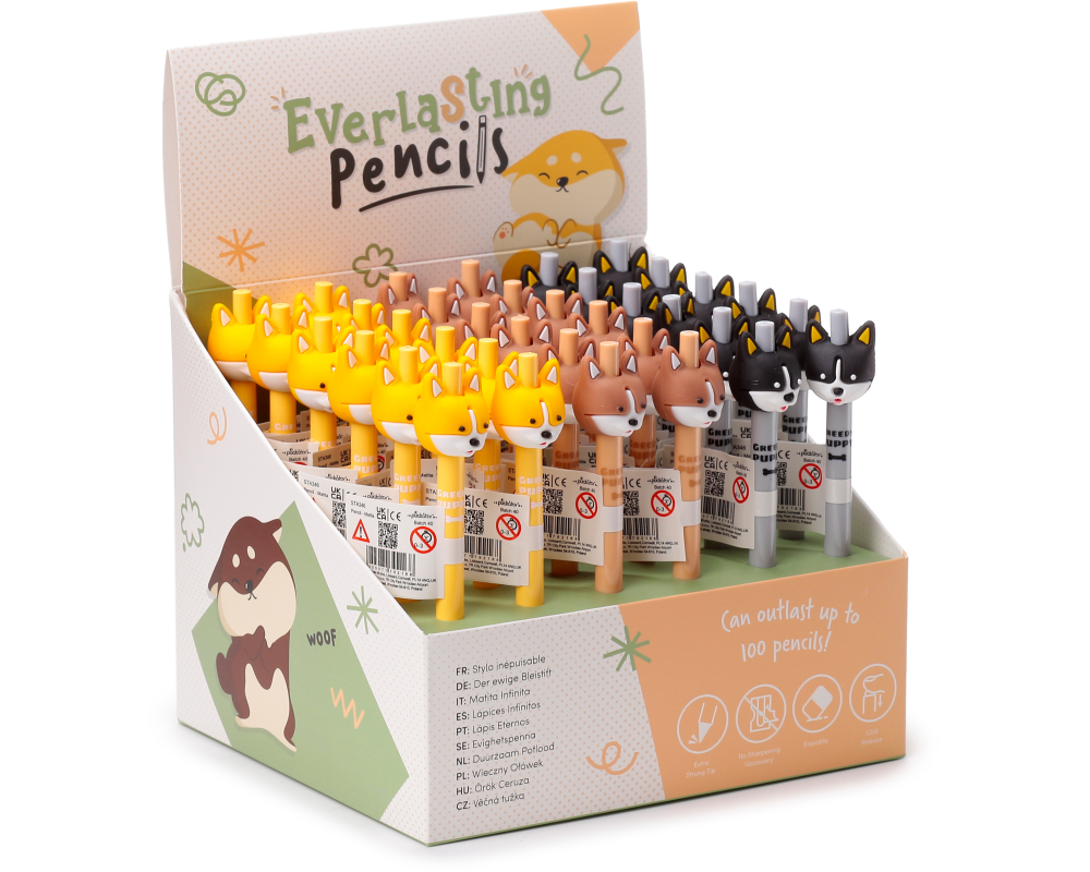 ROOST Bleistift niedlicher Hund STA346 4 assortiert