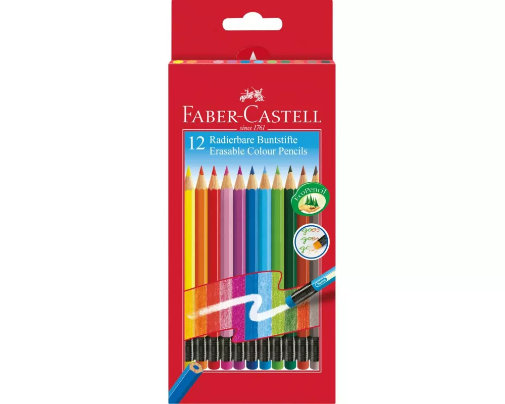 Faber-Castell Farbstifte Colour Grip radierbar 12er Kartonetui
